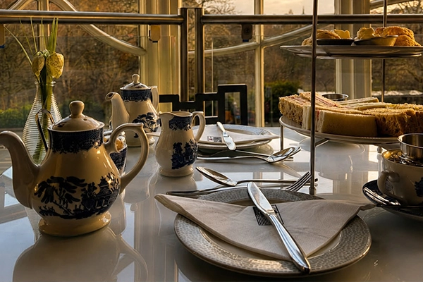 Typical Scottish Afternoon tea, with views to Edinburgh Castle